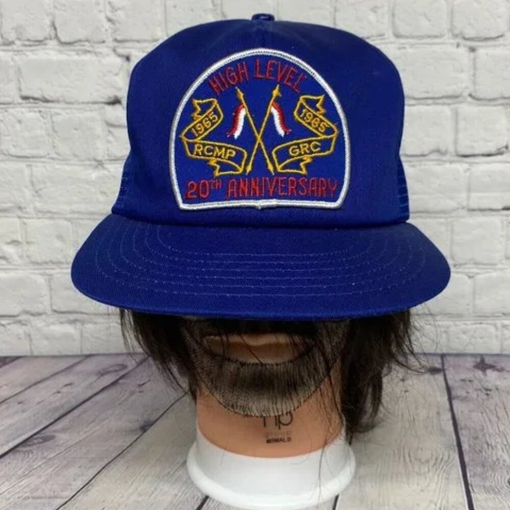 Vintage High Level RCMP 20th Anniversary Trucker Hat Mesh Cap 1965-1985